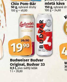 Coop Pivo budvar 33 nabídka