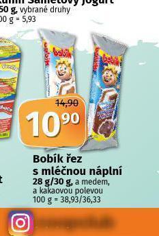 Coop Bobík řez s mléčnou náplní nabídka