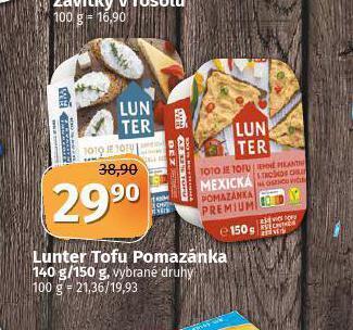 Coop Lunter tofu pomazánka nabídka
