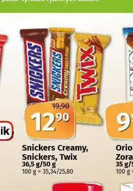 Coop Snickers creamy, snickers, twix nabídka