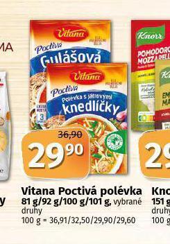 Coop Vitana poctivá polévka nabídka