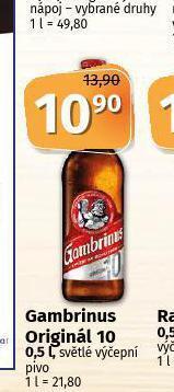 Coop Pivo gambrinus originál 10 nabídka