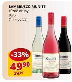 Lambrusco riunite různé druhy 0,75l