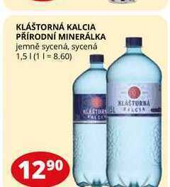 Flop Kláštorná kalcia přírodní minerálka jemně sycená, sycená 1,5l nabídka