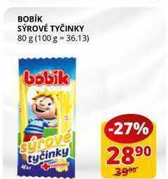 Flop Bobi̇k sýrové tyčinky 80 g nabídka
