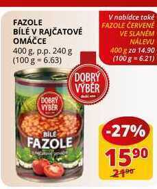 Flop Fazole bílé v rajčatové omáčce 400 g. p.p. 240 g nabídka