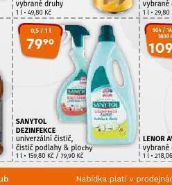 Terno Sanytol dezinfekce nabídka