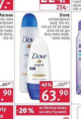 Rossmann Dove antiperspirant nabídka