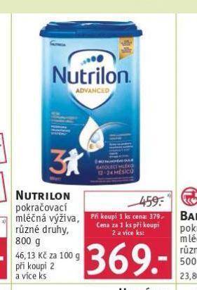 Rossmann Nutrilon pokračovací mléčná výživa nabídka