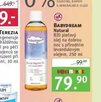 Rossmann Babydream natural bio pleťový olej nabídka