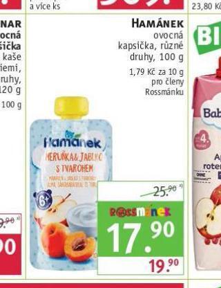 Rossmann Hamánek ovocná kapsička nabídka