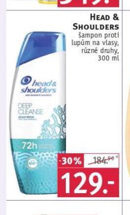 Rossmann Head&shoulders šampon nabídka