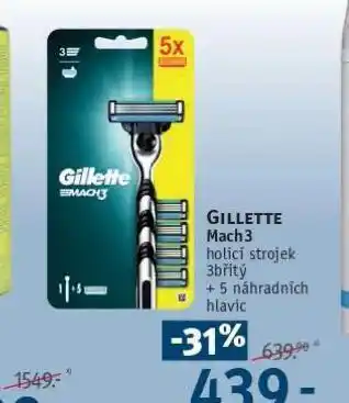 Rossmann Gillette mach3 holicí strojek nabídka