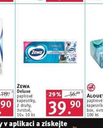 Rossmann Zewa deluxe papírové kapesníky nabídka