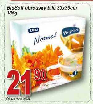 Hruška Big soft ubrousky bílé 33 x 33 cm 135g nabídka