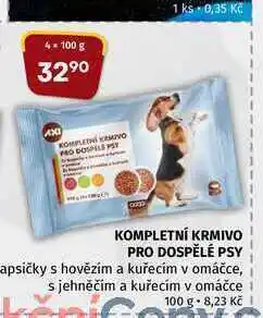 Coop Kompletní krmivo pro dospělé psy kapsičky s hovězím a kuřecím v omáčce, s jehněčím a kuřecím v omáčce 4x100g nabídka