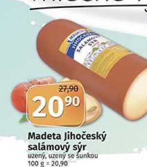 Coop Madeta jihočeský salámový sýr uzený, uzený se šunkou 100 g nabídka
