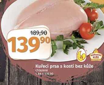 Coop Kuřecí prsa s kosti bez kůže chlazená 1 kg nabídka
