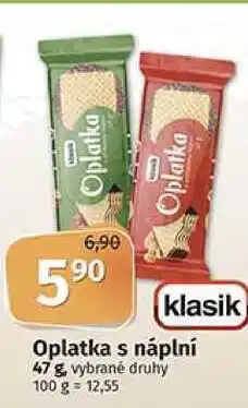 Coop Oplatka klasik oplatka s náplní 47 g vybrané druhy nabídka