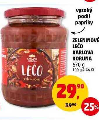 Penny Market Zeleninové lečo karlova koruna, 670 g nabídka