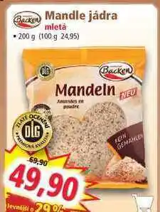Norma Backen mandle jádra mletá 200 g nabídka