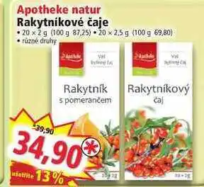 Norma Apotheke natur rakytníkové čaje 20 x 2 g nabídka