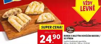 Lidl Burek s mletým hovězím masem / se sýrem, 200 g/220 g nabídka