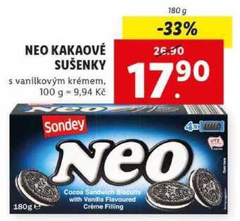 Lidl Neo kakaové sušenky, 180 g nabídka