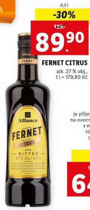Lidl Fernet citrus, 0,5 l nabídka