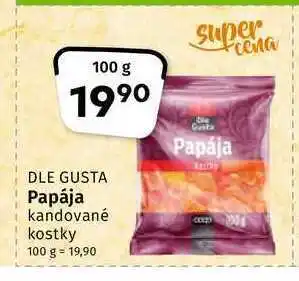Dle gusta papája kandované kostky 100 g