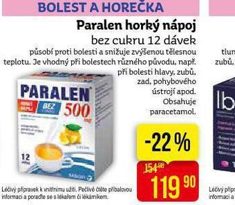 Teta Paralen horký nápoj nabídka