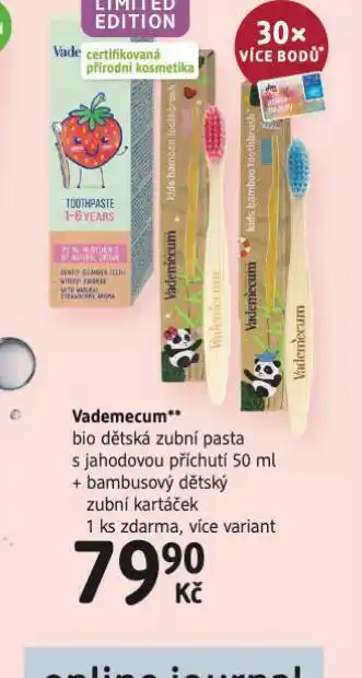 dm drogerie Vademecum dětská zubní pasta + kartáček nabídka
