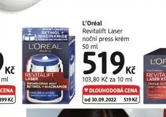 dm drogerie Loreal revitalift laser nočné press krém nabídka