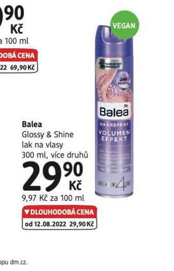 dm drogerie Balea lak na vlasy nabídka