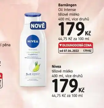 dm drogerie Nivea tělové mléko nabídka
