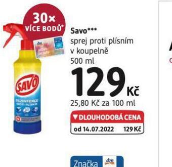 dm drogerie Savo sprej proti plísním nabídka