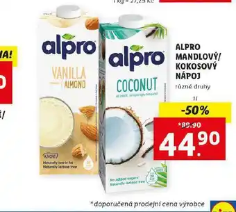 Lidl Alpro mandlový / kokosový nápoj nabídka