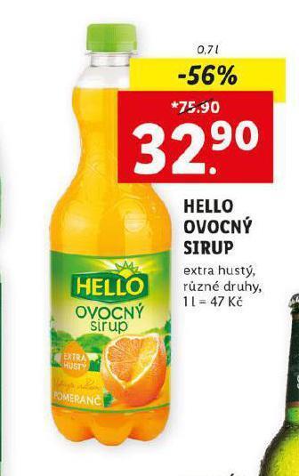 Lidl Hello ovocný sirup nabídka