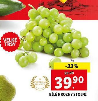 Lidl Bílé hrozny stolní nabídka