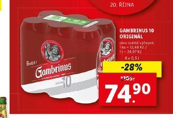Lidl Pivo gambrinus originál 10 nabídka