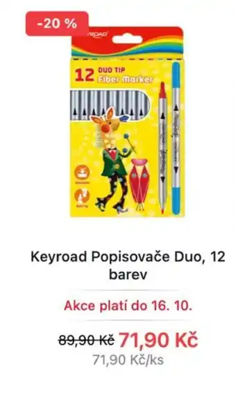 Keyroad popisovače duo 12 barev