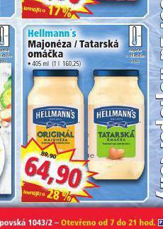 Norma Hellmann's tatarská omáčka nabídka