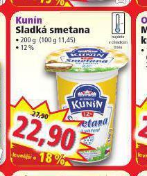 Norma Kunín sladká smetana nabídka