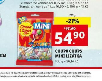 Lidl Chupa chups mini lízátka nabídka