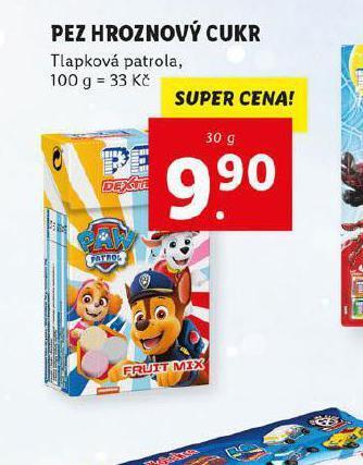 Lidl Pez hroznový cukr nabídka