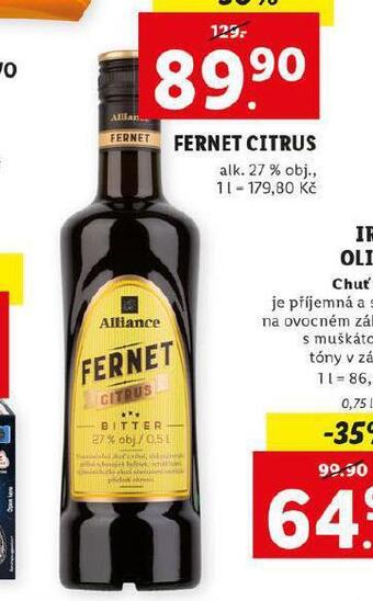 Lidl Fernet citrus nabídka