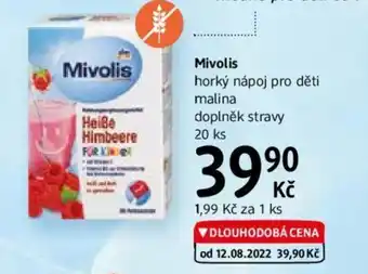 dm drogerie Mivolis horký nápoj pro děti malina doplněk stravy 20ks nabídka
