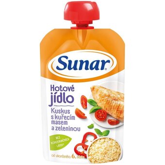 Sunar příkrm kuskus s kuřecím masem a zeleninou