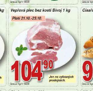 Lidl Vepřová plec bez kosti nabídka