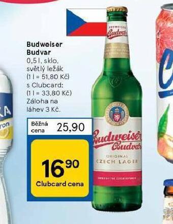 Tesco Pivo budweiser budvar nabídka